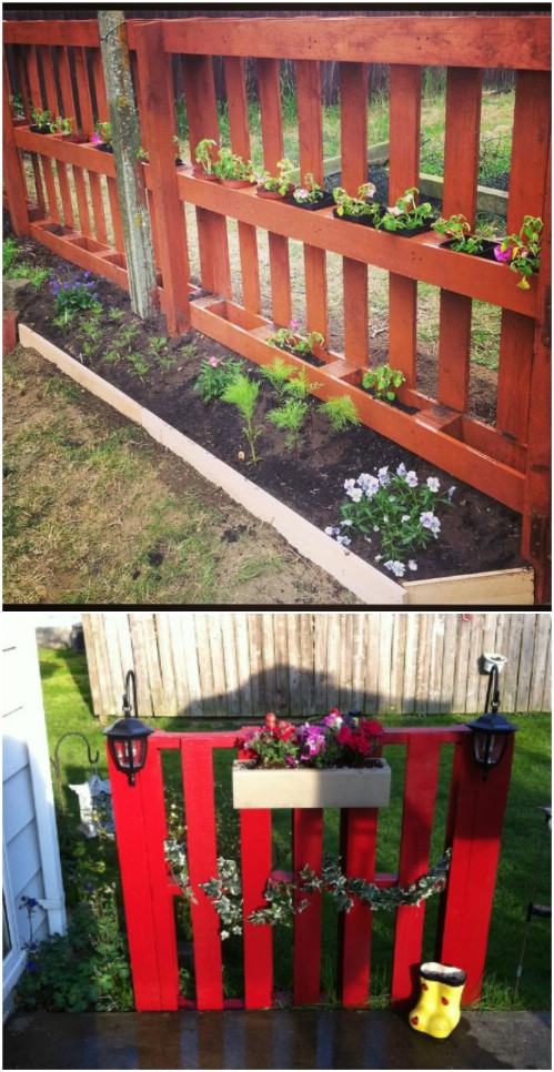 DIY Pallet Garden Accent Fence