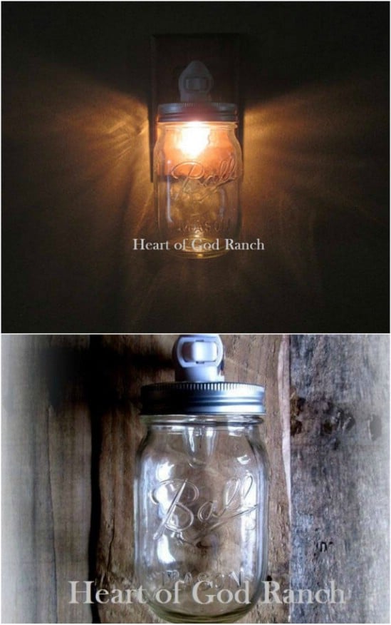 Pint Sized Mason Jar Clear Nightlight