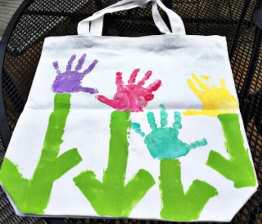 Toddler Handprint Book Bag