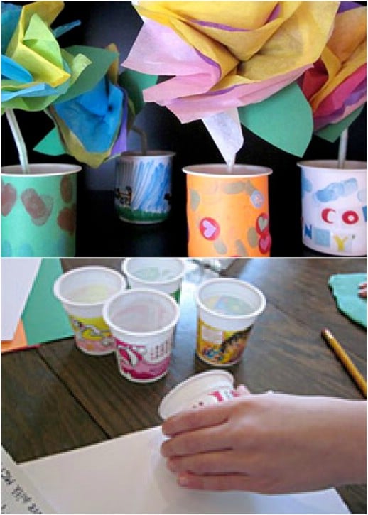 Adorably Easy Yogurt Cup Vases