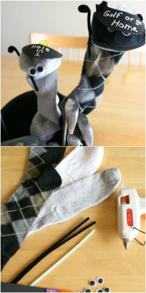 Adorable DIY Sock Puppet Golf Club Covers