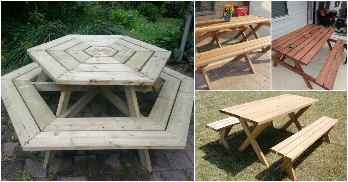 18 Rustic Diy Picnic Tables For An Entertaining Summer Free Plans