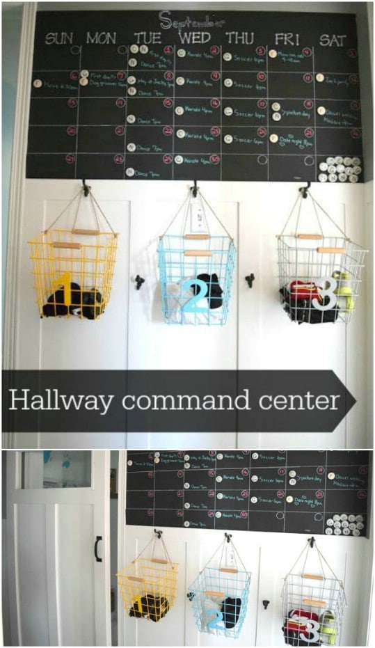 DIY Hallway Command Center And Shoe Organizer