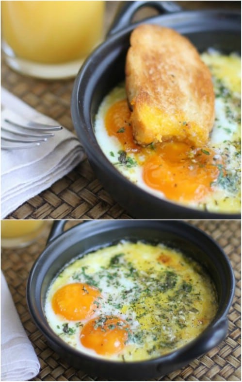 Low Calorie Herb Baked Eggs
