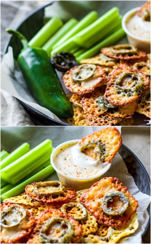 Low Carb Baked Jalapeno Cheese Crisps