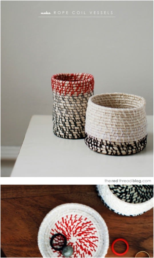 DIY Yarn Embroidered Desk Accessories - Design Improvised