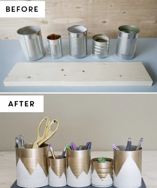 Upcycled Tin Can Organizers