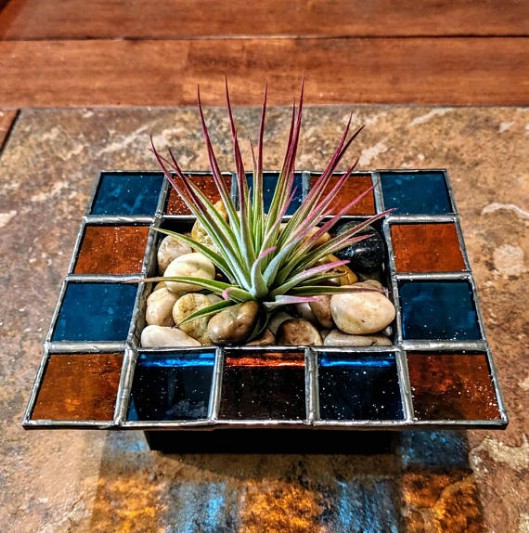 Stained Glass Patio Tabletop Planter