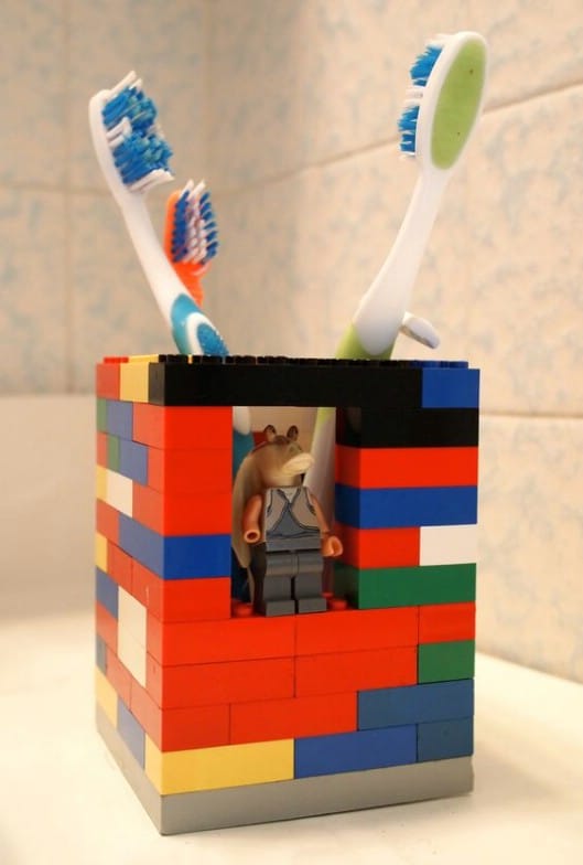 Simple DIY Lego Toothbrush Holder