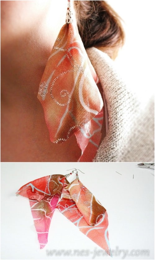 Simple Five Minute Fabric Earrings