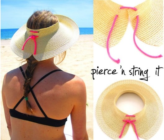 Cute Lace Up Visor Style Sunhat