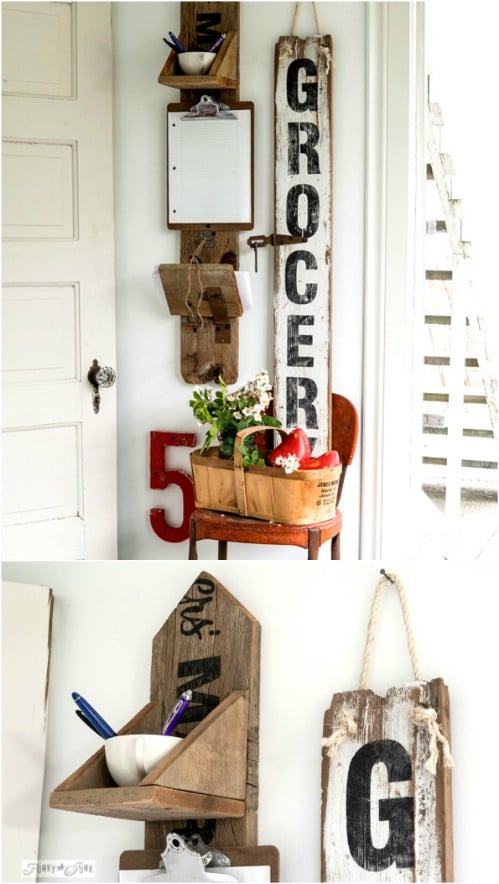 Reclaimed Wood Grocery Message Center
