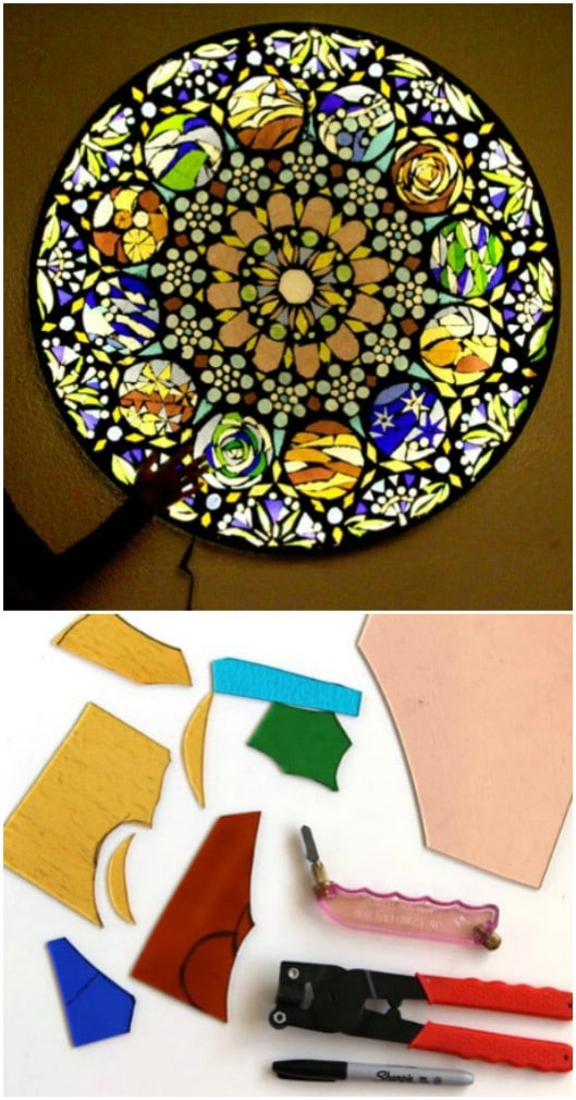 DIY Stained Glass Mosaic Porch Light