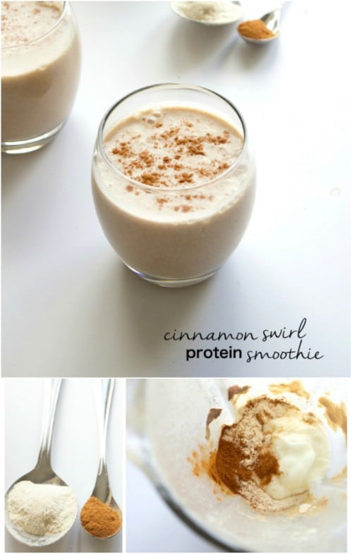 Delicious Homemade Cinnamon Roll Protein Breakfast Smoothie