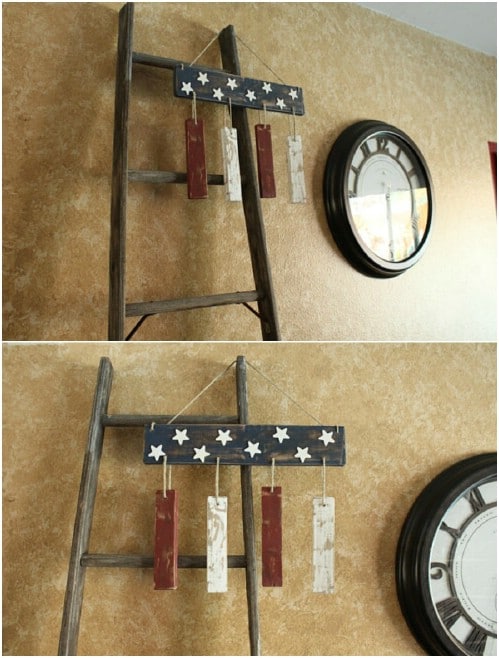 Gorgeous Wooden Old Glory Windchime