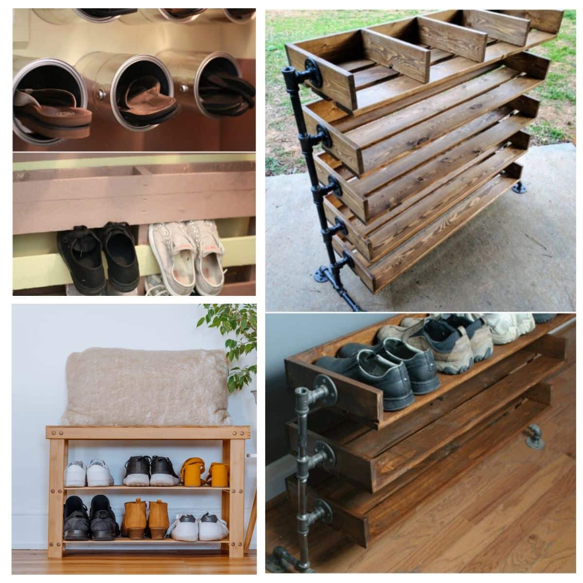 Wooden Shoe Cabinet Multi-layer 10 Pair Shoe Rack Organiser In Brown