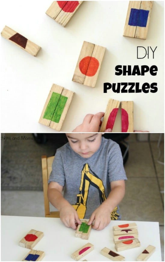 DIY Wooden Shape Puzzles