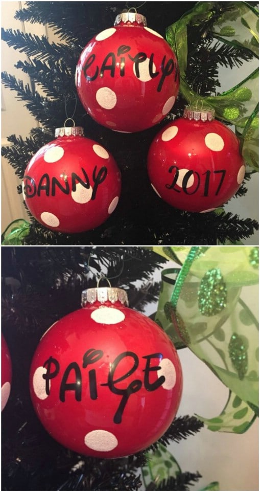 Hand Painted Personalized Disney Christmas Ornaments