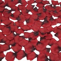 obmwang 2000 PCS Dark Silk Rose Petals Wedding Flower Decoration Artificial Red Rose Flower Petals for Wedding Party Favors Decoration and Vase Home Decor Wedding Bridal Decoration. Red