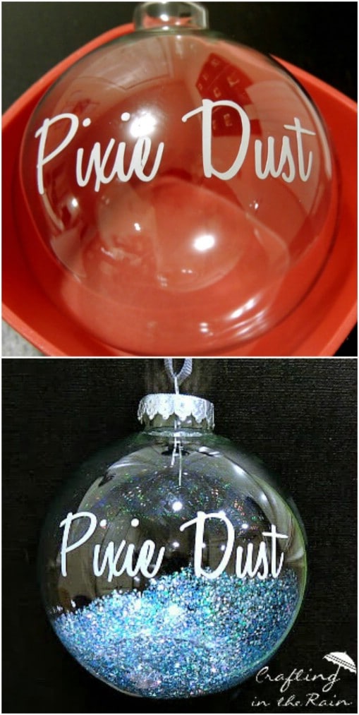 Adorable DIY Tinker Bell Pixie Dust Ornaments