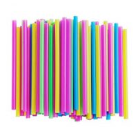 ALINK Assorted Bright Colors Jumbo Smoothie Straws, Pack of 100 Pieces
