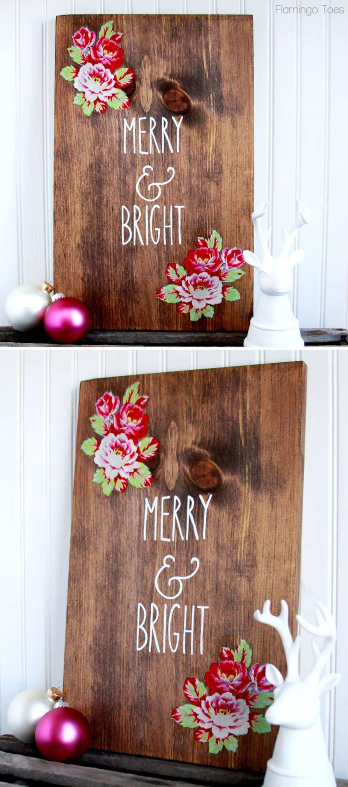 Hand Painted Merry & Bright Sign