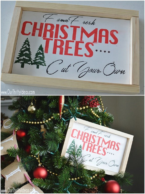 Cute Rustic Christmas Trees Sign
