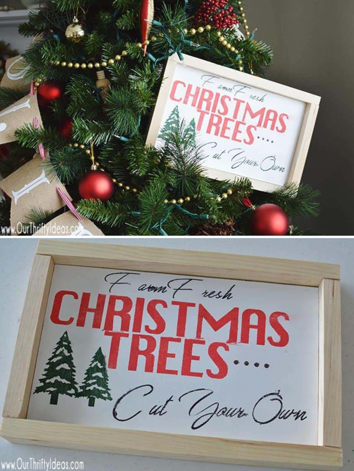 ute Rustic Christmas Trees Sign
