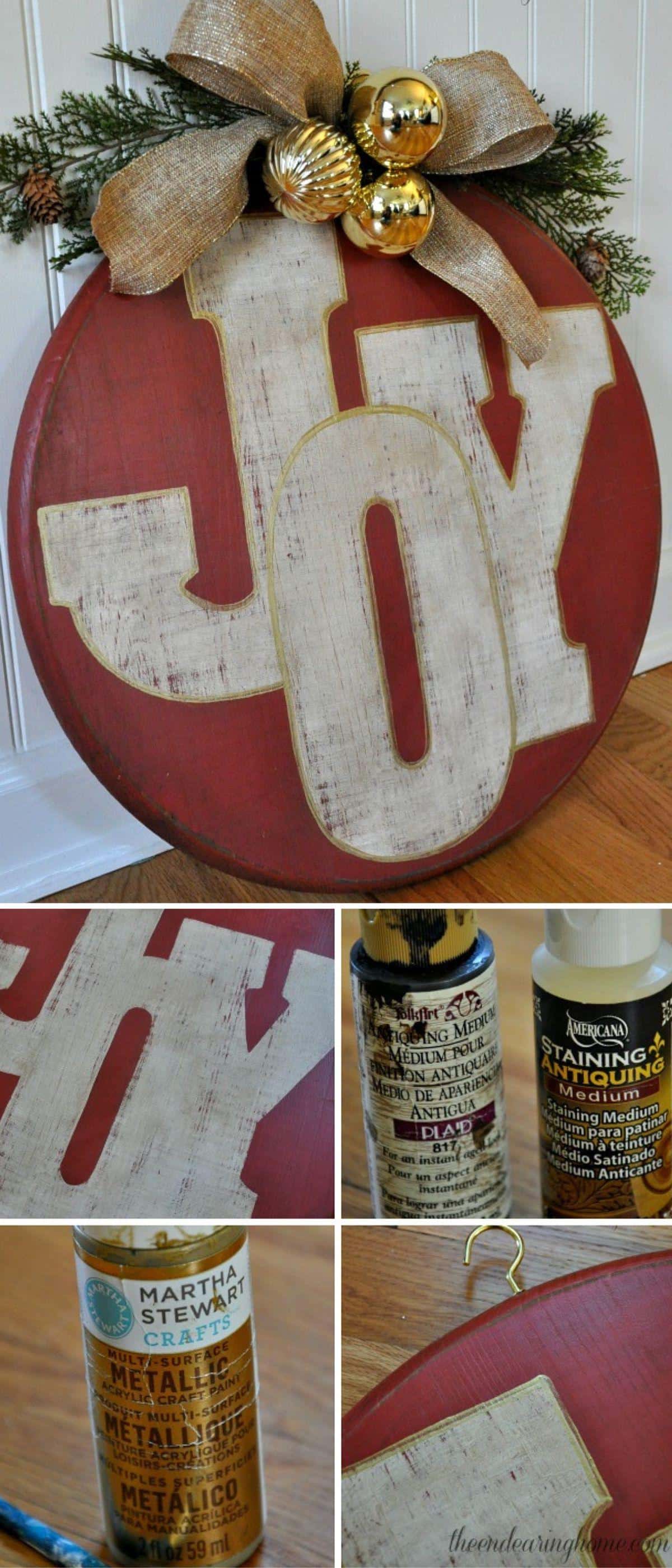 DIY Oversized Ornament Wooden Sign