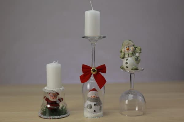 How to Make Festive Christmas Candle Holders Out of Wine Glasses