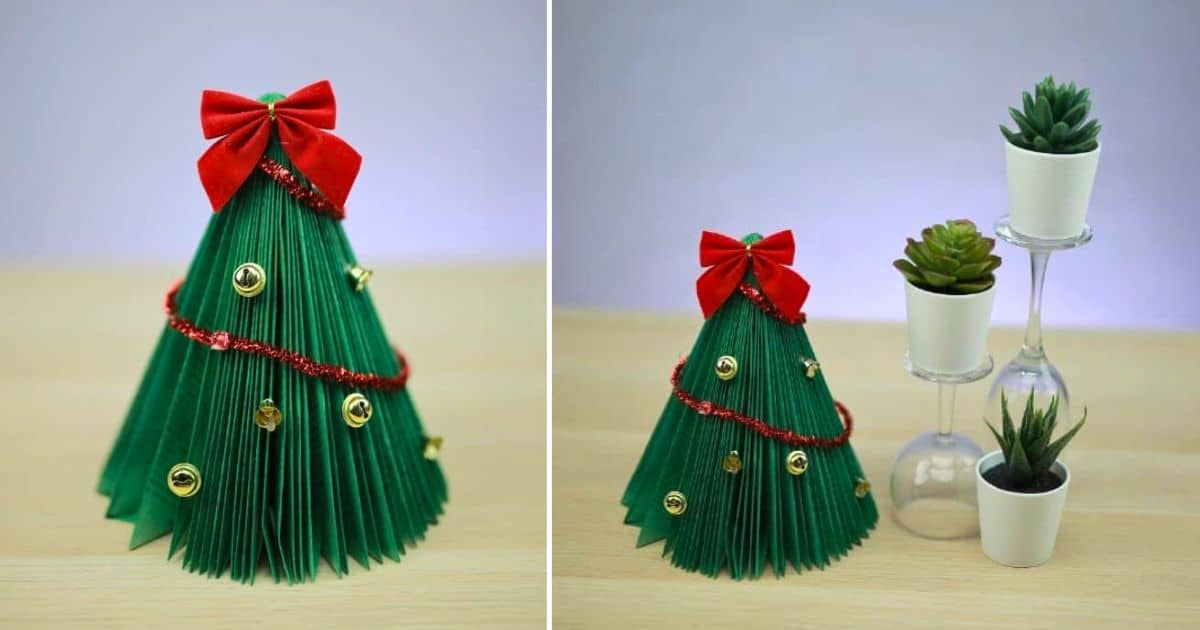 How to Upcycle an Old Book Into a Christmas Tree - DIY & Crafts