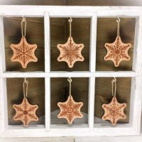 ¼" Hardwood Snowflake Ornament Set of 12