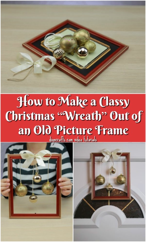 How to Make a Classy Christmas “Wreath” Out of an Old Picture Frame