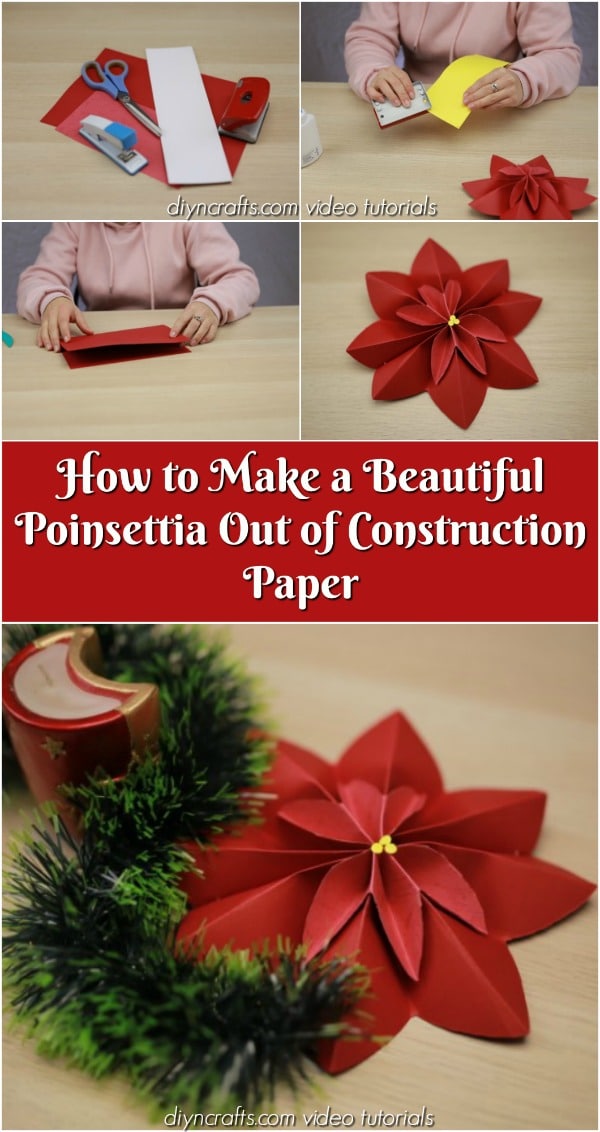 How to Make a Beautiful Poinsettia Out of Construction Paper