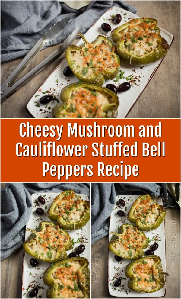 Cheesy Mushroom and Cauliflower Stuffed Bell Peppers Recipe