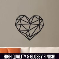 Geometric heart wall art