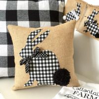  Black and White Bunny Pillow