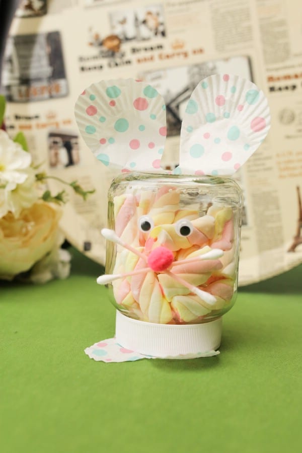 Repurpose a Nutella Jar Into a Cute Easter Bunny Container for Treats