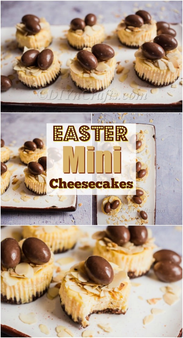 Easter Mini Cheesecakes With Almonds and Choco Bons