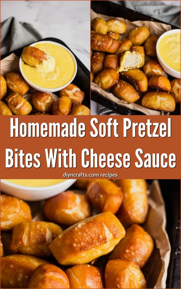 Homemade Soft Pretzel Bites With Cheese Sauce