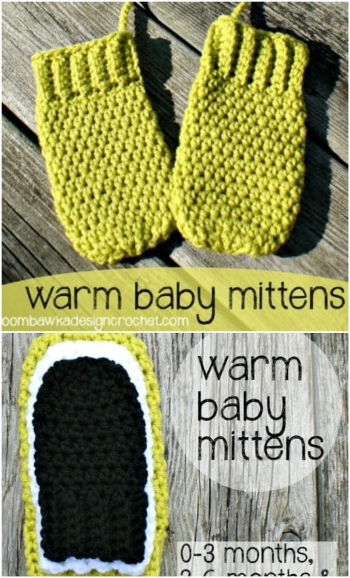 Tiny Baby Crocheted Mittens
