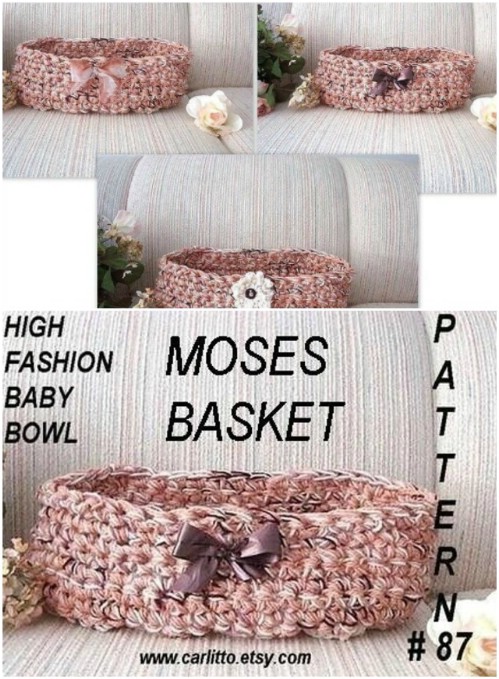Gorgeous Crochet Baby Moses Basket