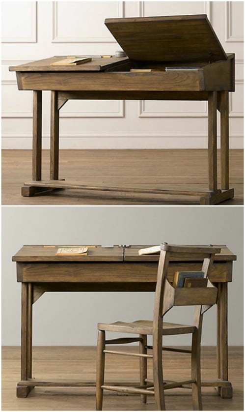DIY Old Fashioned School Desk