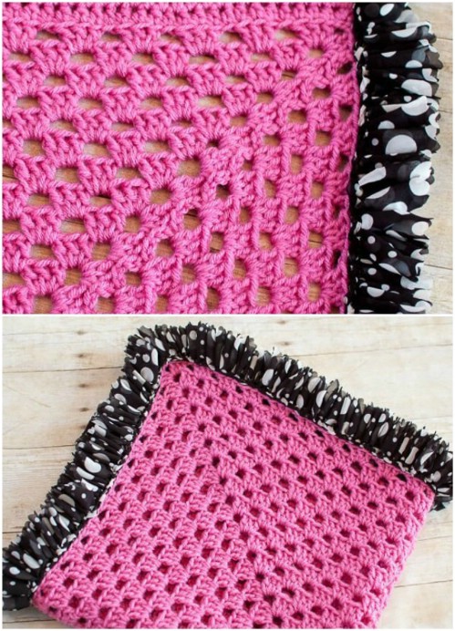 Gorgeous Ruffled Edge Crochet Baby Blanket Pattern