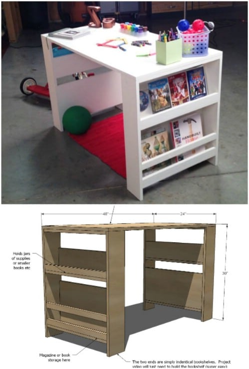 DIY Kids Storage Desk