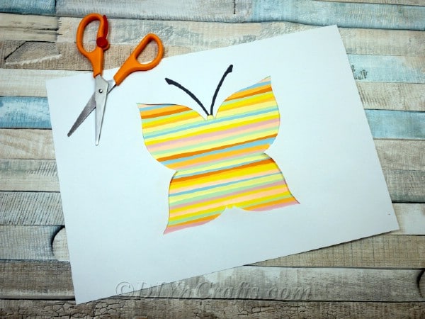 Colorful craft paper butterfly 