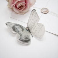 Delicate Silk Butterfly with Swarovski Crystals.
