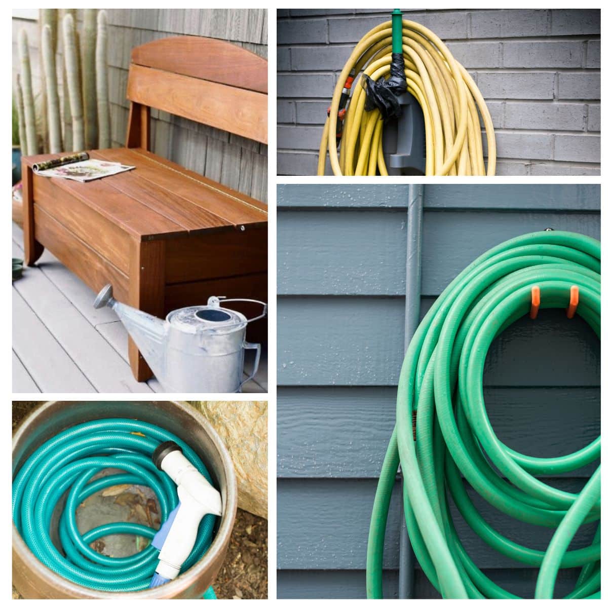 Image result for wooden hose reel box  Garden hose storage, Outdoor  projects, Backyard landscaping designs