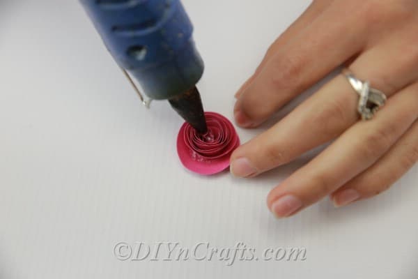 Paper made into a decorative flower
