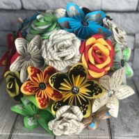 Paper Flower Bouquet with book pages and color of your choosing. 